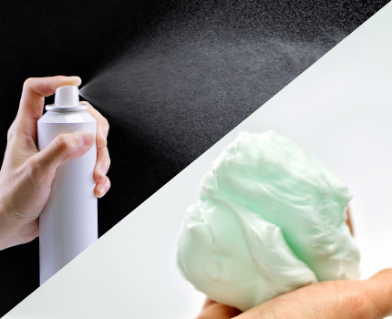 エアゾール製品の噴射形態